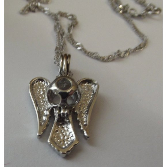 Angelic Pear Necklace Pendant 16" Stainless Steel Chain Heavenly Angels diy - Picture 12 of 16